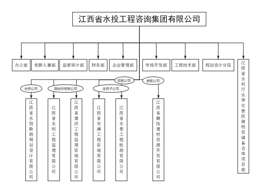 江西省水投工程咨询集团有限公司组织架构图
